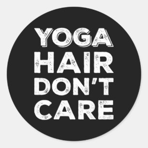 Yoga Haar Niet Geïnteresseerd Grappige Spier Tank Ronde Sticker