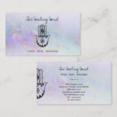 *~* Yoga. Hamsa Hand van Fatima Craters of Moon Visitekaartje (Voorkant / Achterkant)