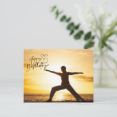 Yoga Happy Birthday Kaart (Staand voorkant)