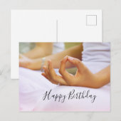 Yoga Happy Birthday Kaart Vouw de wijsvinger (Voorkant / Achterkant)