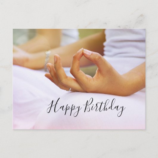 Yoga Happy Birthday Kaart Vouw de wijsvinger (Voorkant)