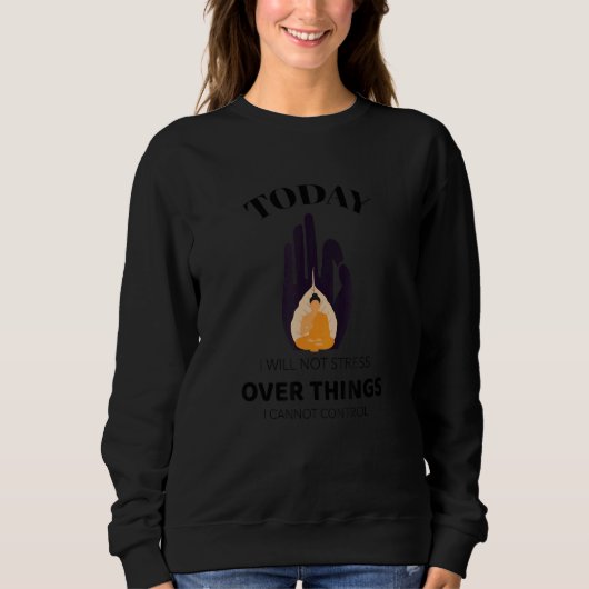 Yoga Happy Budha Graphic Meditation Stress Apparel Trui (Voorkant)