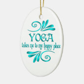 Yoga Happy Place Keramisch Ornament (Links)