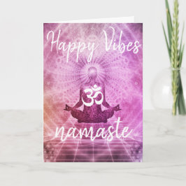 Yoga Happy Vibes Namaste OM Wenskaart Kaart