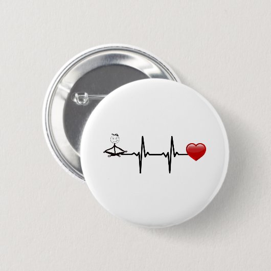 yoga hart ronde button 5,7 cm (Voorkant /achterkant)