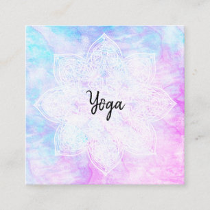 *~* Yoga Healer Lacey White Mandala Magenta Paars Vierkante Visitekaartje