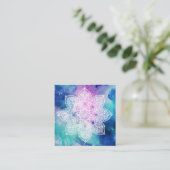 *~* Yoga Healer Mandala Universe Celestial Nebuala Vierkante Visitekaartje (Staand voorkant)