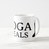 Yoga Heals koffie mok met boompose silhouet (Voorkant rechts)