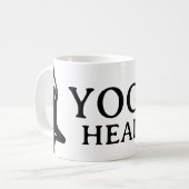 Yoga Heals koffie mok met boompose silhouet (Voorkant links)