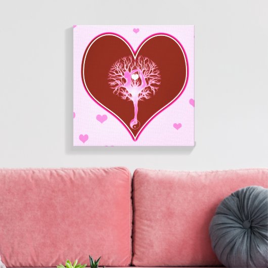 Yoga Heart Canvas Afdruk (Insitu (Woonkamer))