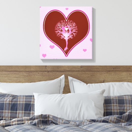 Yoga Heart Canvas Afdruk (Insitu (Slaapkamer))