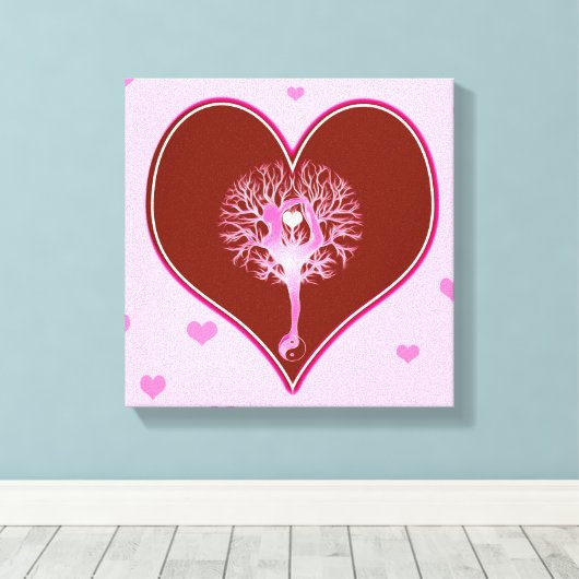 Yoga Heart Canvas Afdruk (Insitu (Houten vloer))