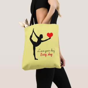 Yoga Heart & Love je day, Elke dag / Yogini Tote Bag