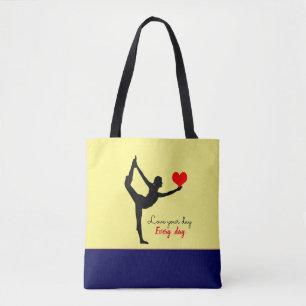 Yoga Heart & Love je day, Elke dag / Yogini Tote Bag