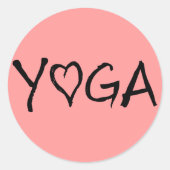 Yoga Heart Ronde Sticker (Voorkant)