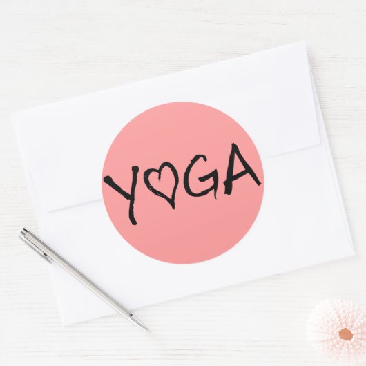 Yoga Heart Ronde Sticker (Envelop)