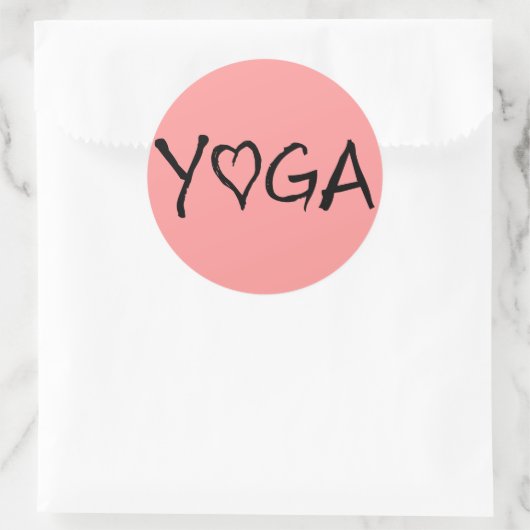 Yoga Heart Ronde Sticker (Tas)