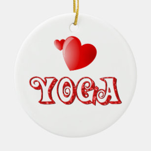 Yoga Hearts Keramisch Ornament