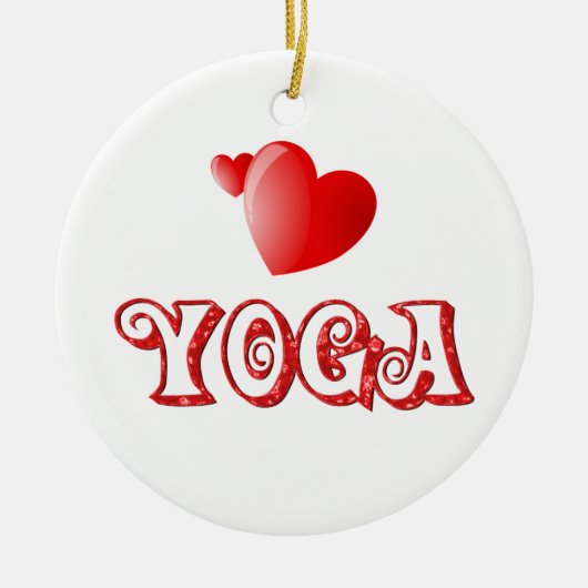 Yoga Hearts Keramisch Ornament (Voorkant)