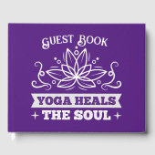 Yoga heelt het Paarse Soul Quote Lotus Flower Gastenboek (Voorkant)