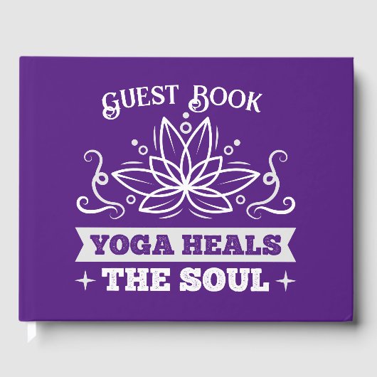 Yoga heelt het Paarse Soul Quote Lotus Flower Gastenboek (Voorkant)