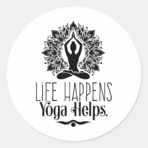 Yoga Helpt Als Het Leven Gebeurt Schattige Motivat Ronde Sticker