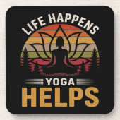 Yoga Helpt Bij Leven Bier Onderzetter (Voorkant)