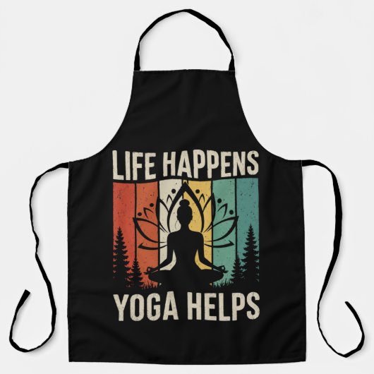 Yoga Helpt Bij Leven Schort (Voorkant)