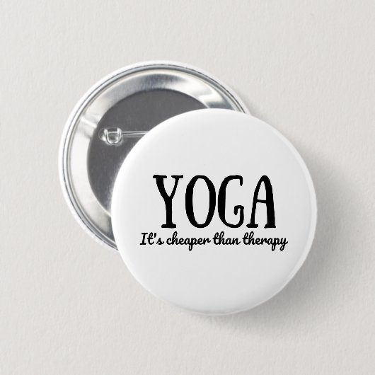 Yoga Het is goedkoper dan therapie Ronde Button 5,7 Cm (Voorkant /achterkant)