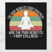 Yoga - het lichaam profiteert van verplaatsing wijn etiket (Enkel label)