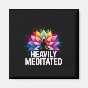 Yoga Hevig Gemediteerde Lotus Bloem Waterverf Zen Magneet