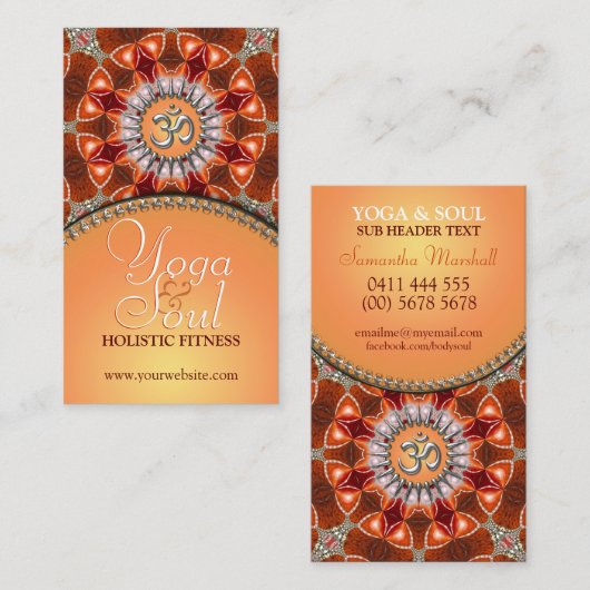 Yoga Holistic Crystal Energy NewAge Visitekaartjes (Voorkant / Achterkant)