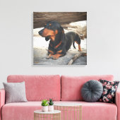 Yoga hond canvas afdruk (Insitu (Woonkamer))