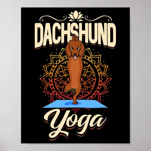 Yoga Hond Daschhound Poster (Voorkant)