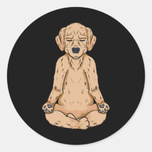 Yoga Hond T-shirt Grappige Hond Puppy Liefhebbers Ronde Sticker