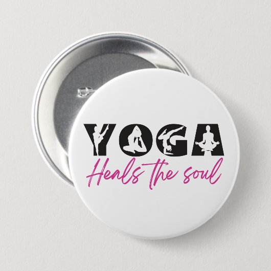 Yoga hoort de sol ronde button 7,6 cm (Voorkant /achterkant)