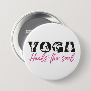 Yoga hoort de sol ronde button 7,6 cm