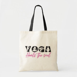 Yoga hoort de sol tote bag