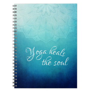 Yoga hoort de Soul Text met Blue Mandala Notitieboek