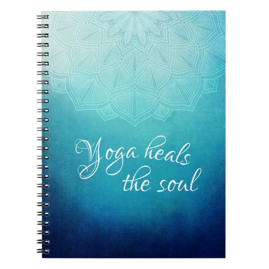 Yoga hoort de Soul Text met Blue Mandala Notitieboek (Voorkant)