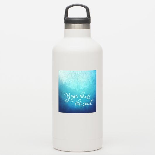 Yoga hoort de Soul Text met Blue Mandala Sticker (Waterfles)