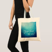 Yoga hoort de Soul Text met Blue Mandala Tote Bag (Voorkant (product))