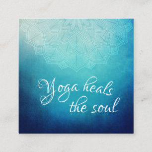 Yoga hoort de Soul Text met Blue Mandala Vierkante Visitekaartje