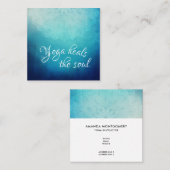 Yoga hoort de Soul Text met Blue Mandala Vierkante Visitekaartje (Voorkant / Achterkant)