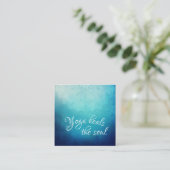Yoga hoort de Soul Text met Blue Mandala Vierkante Visitekaartje (Staand voorkant)
