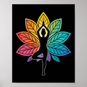 Yoga Houden Chakra Boom Silhouet Lotus Lance Medit Poster