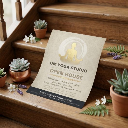 YOGA Houding Instructeur Studio Open Huis ZEN Symb Flyer