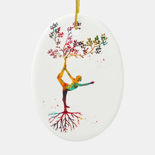 Yoga-houding Keramisch Ornament (Voorkant)