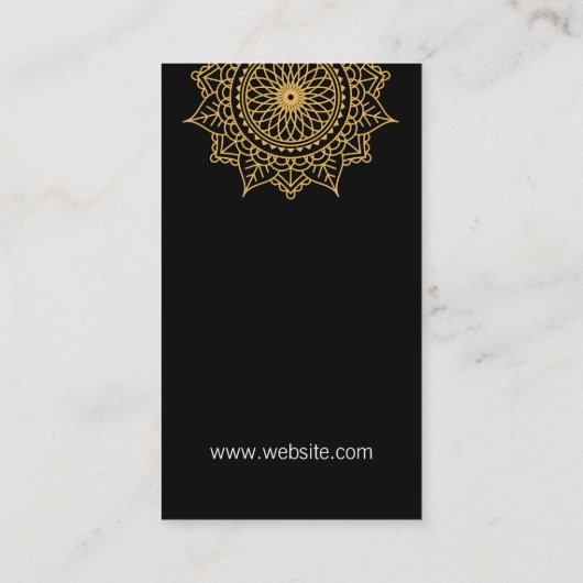 Yoga-houding | Mandala-patroon Visitekaartje (Achterkant)