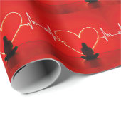 Yoga houding met hart cadeaupapier (Rol Hoek)